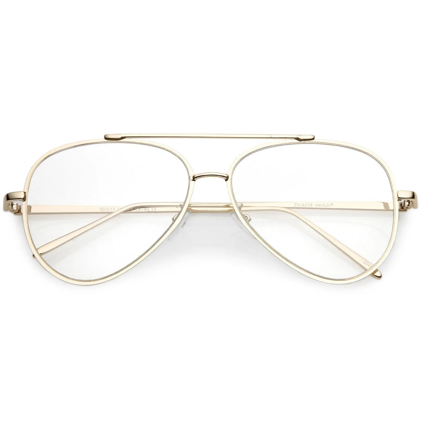 Retro Modern Teardrop Clear Flat Lens Glasses 58mm