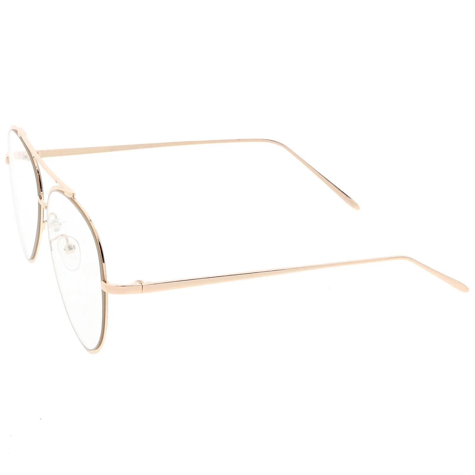 Retro Modern Teardrop Clear Flat Lens Glasses 58mm