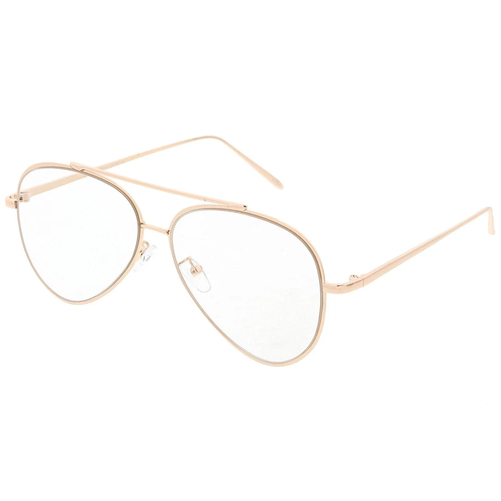 Retro Modern Teardrop Clear Flat Lens Glasses 58mm