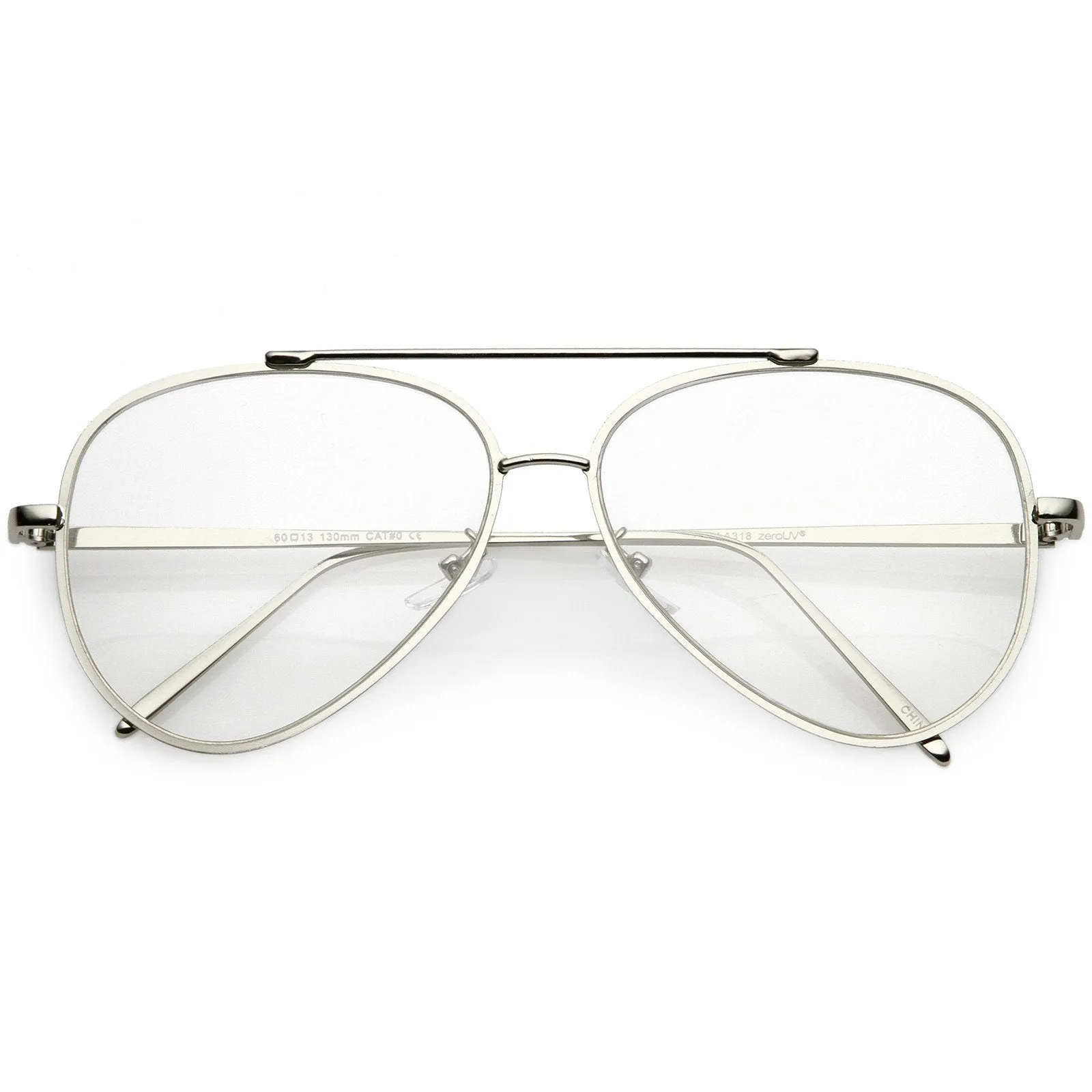 Retro Modern Teardrop Clear Flat Lens Glasses 58mm
