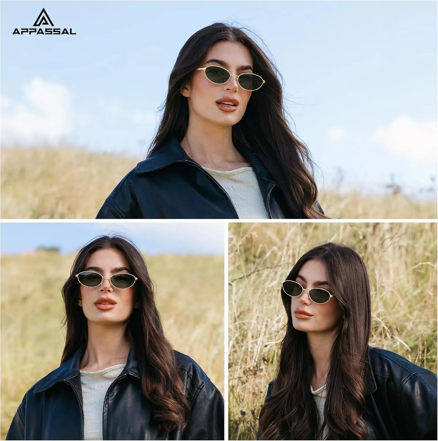 Retro Oval Sunglasses for Women Mens with Spring Hinge Sunnies AP3696