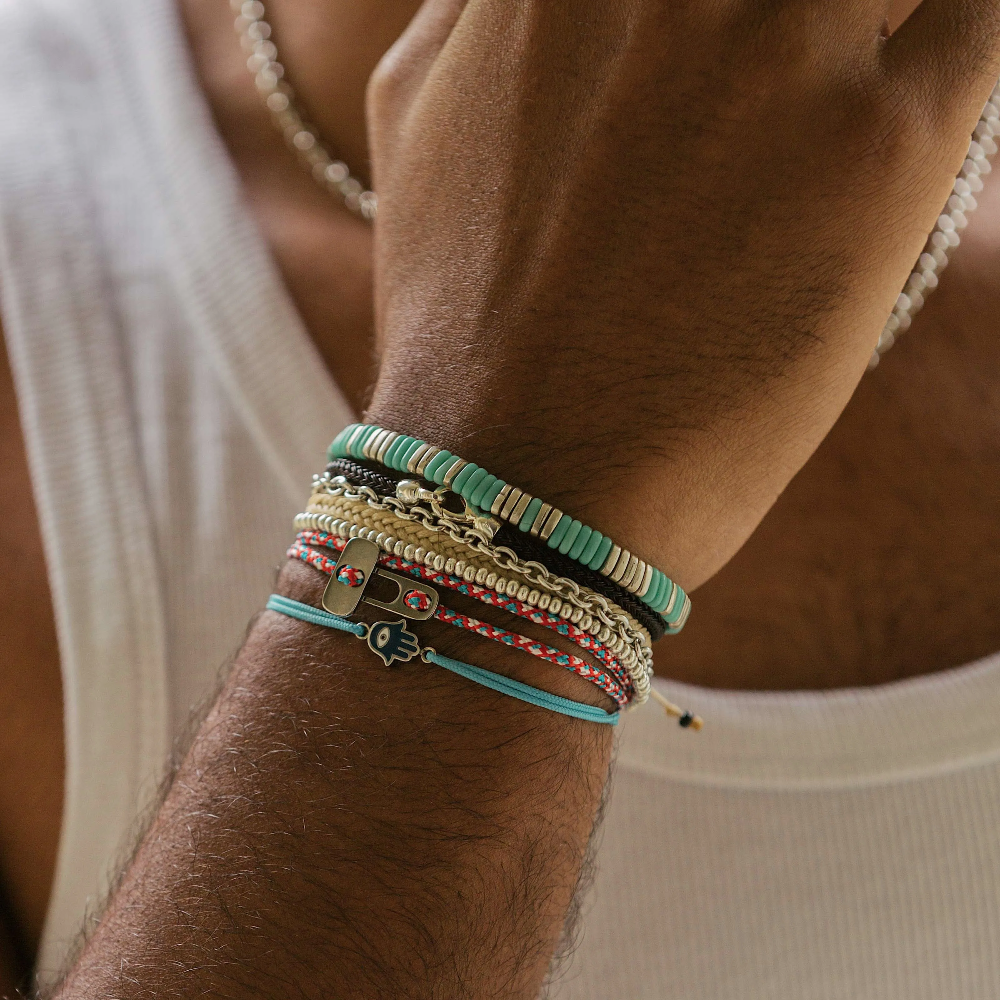 Rope Hamsa Bracelet (Light Blue)