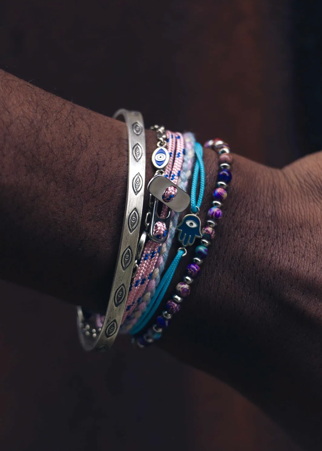 Rope Hamsa Bracelet (Light Blue)