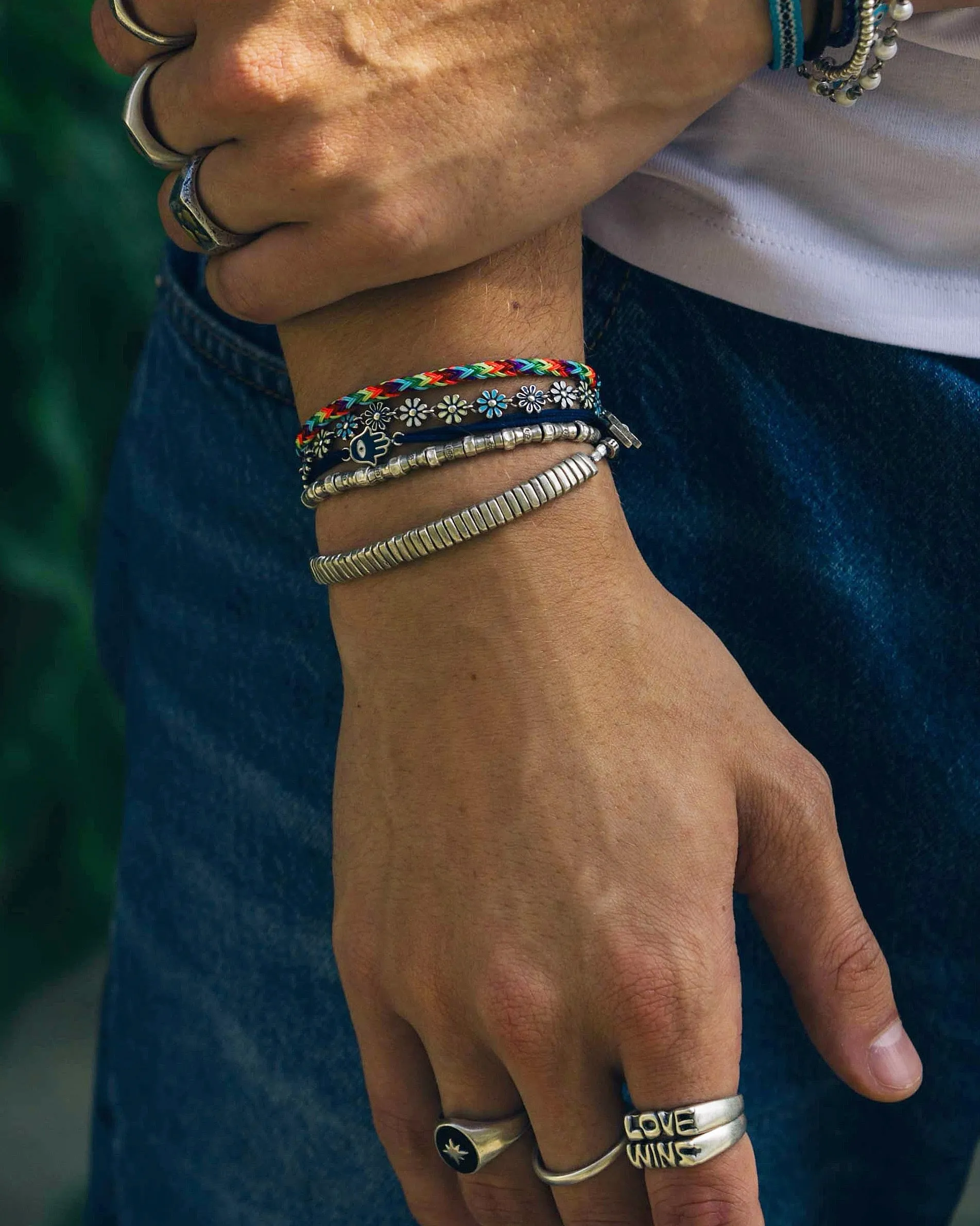 Rope Hamsa Bracelet (Light Blue)