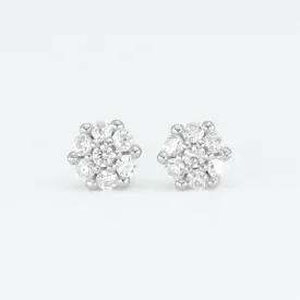 Round Flower Stud Earrings
