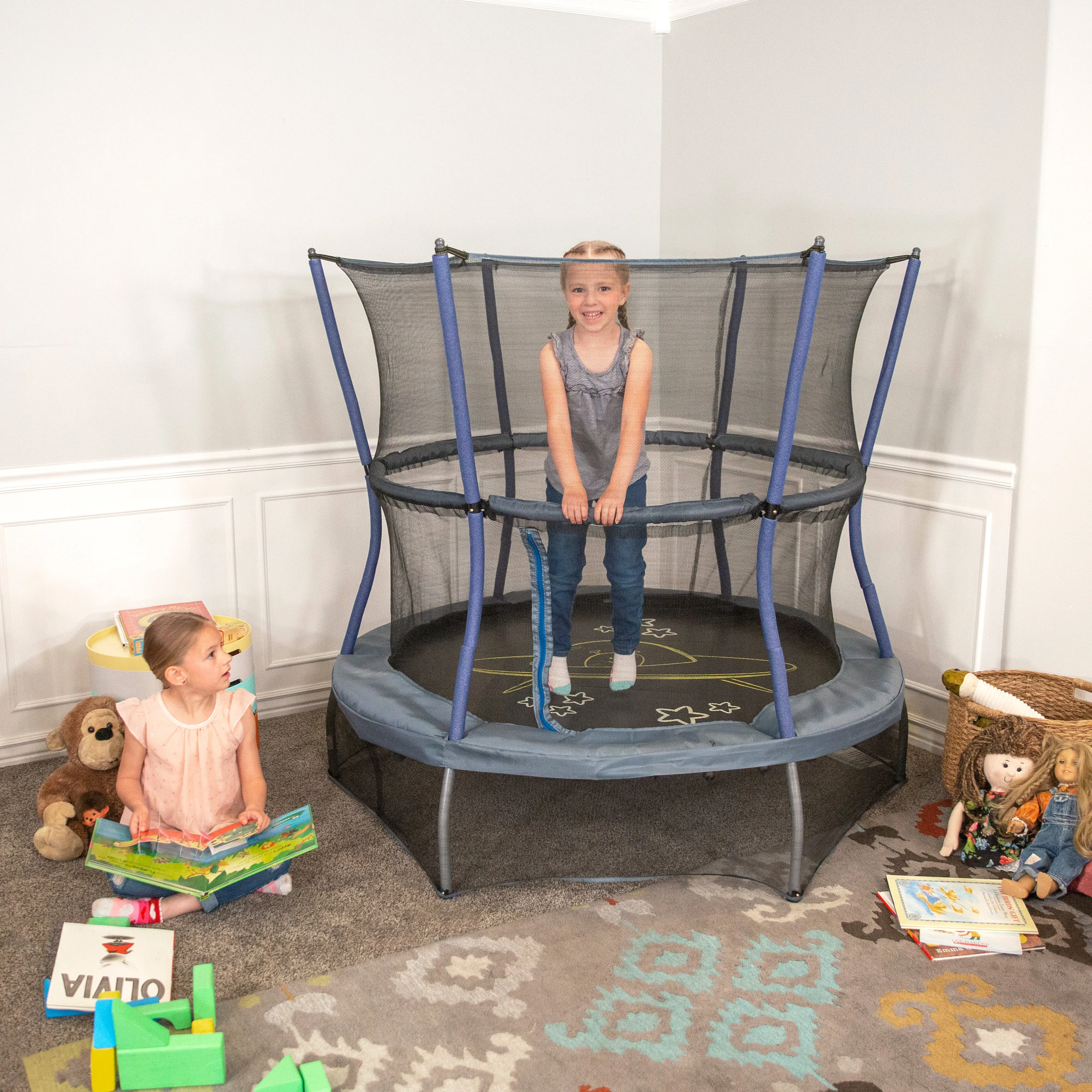 Round Space Explorer Mini Trampoline with Enclosure