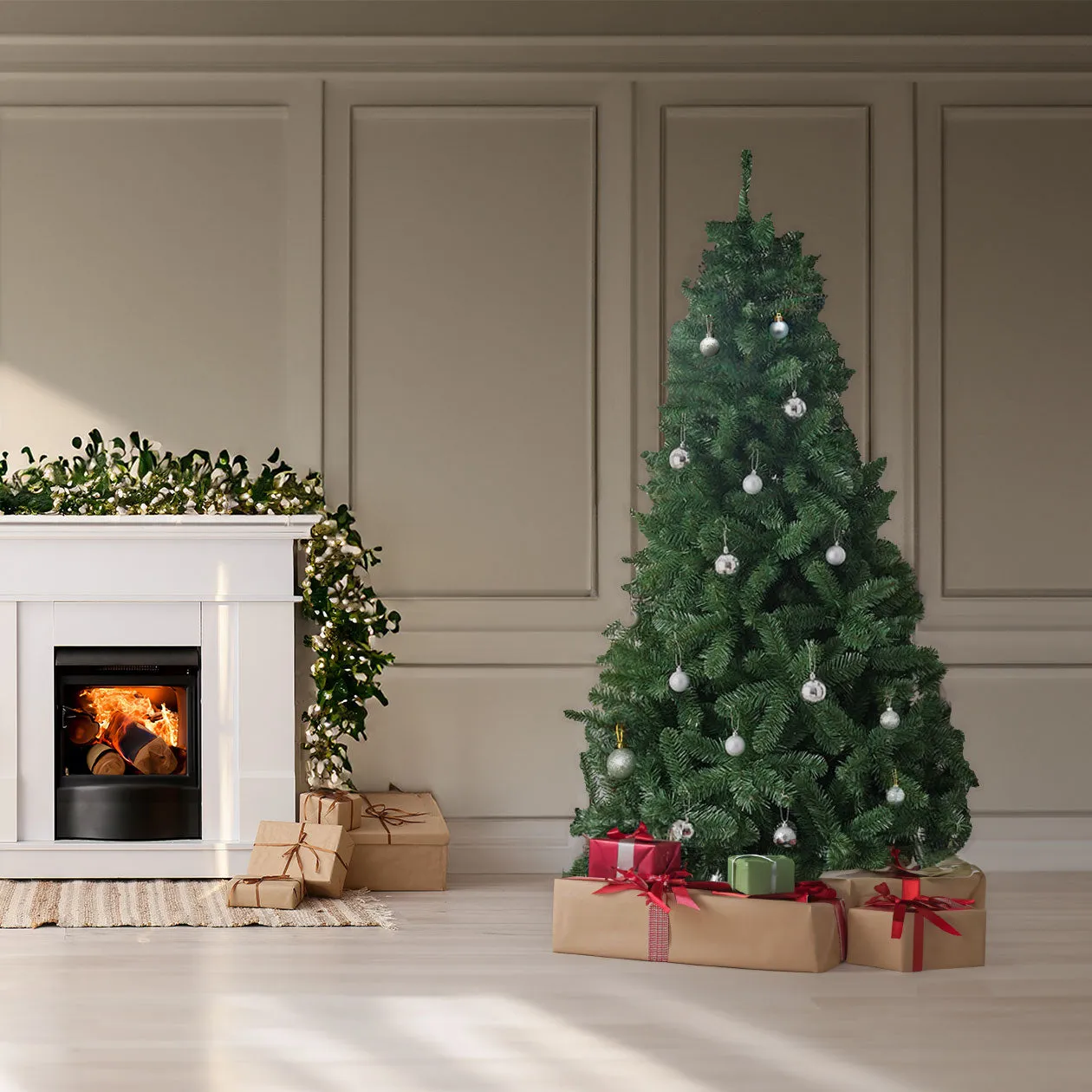 Scandinavian 7ft Green Artificial Christmas Tree
