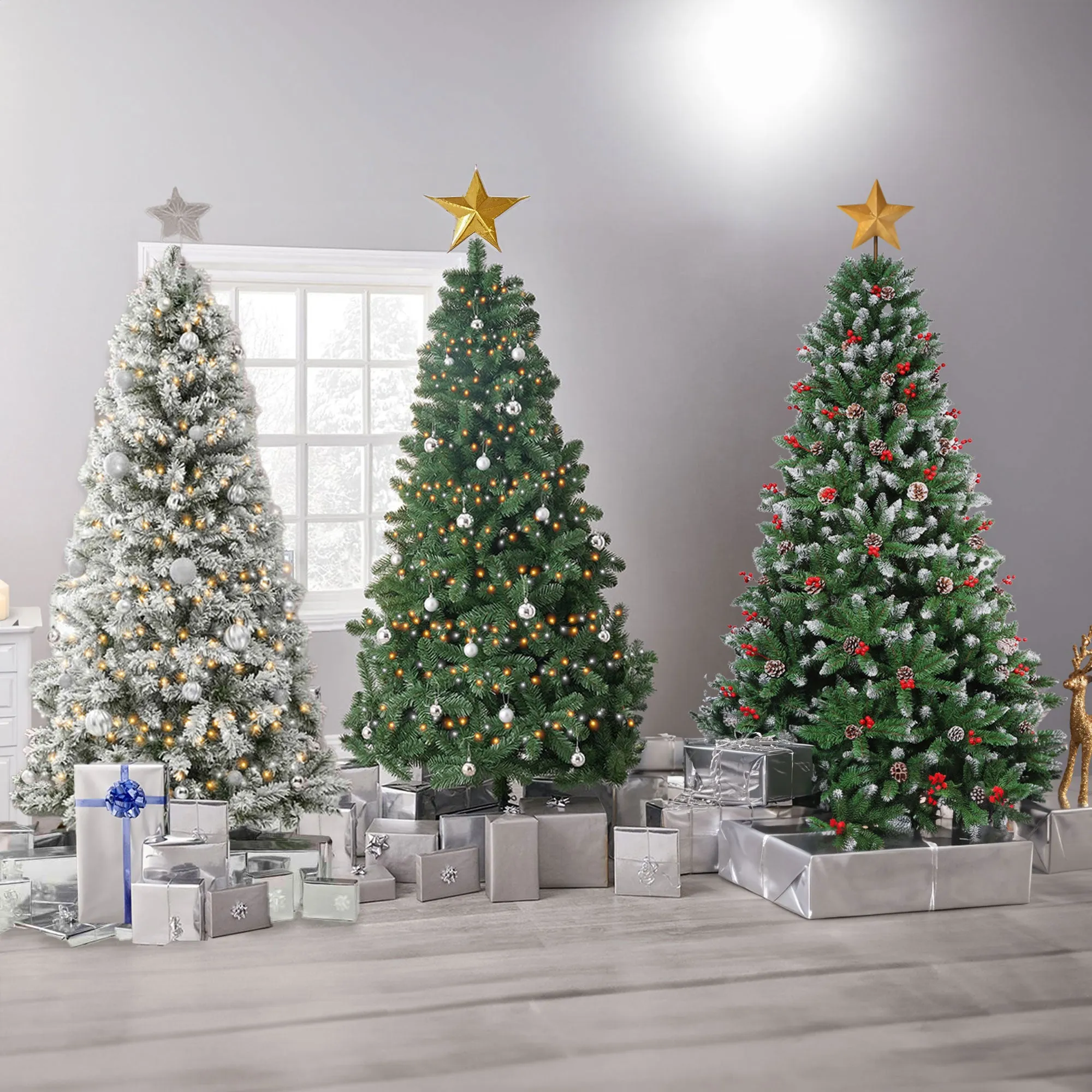 Scandinavian 7ft Green Artificial Christmas Tree