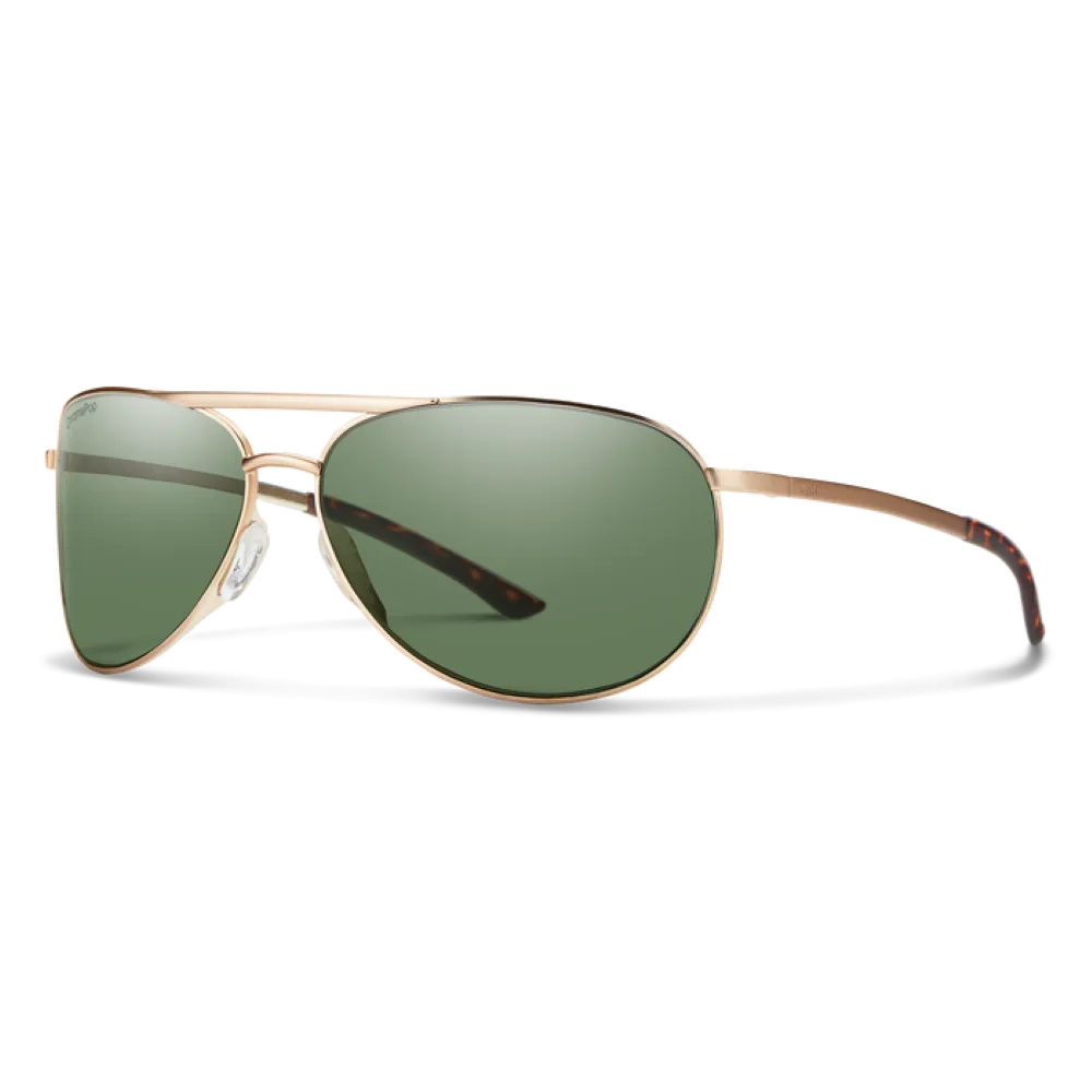 Smith Serpico Slim 2 Matte Gold Frame - ChromaPop Polarized Gray Green Lens - Polarized Sunglasses