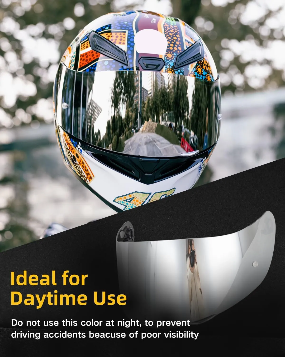 Soman K1 Helmet Visor Replacements, K1S Tinted Helmet Visor Compatible with K1 K1S K3SV K5 K5S UV Protection (Mirrored)