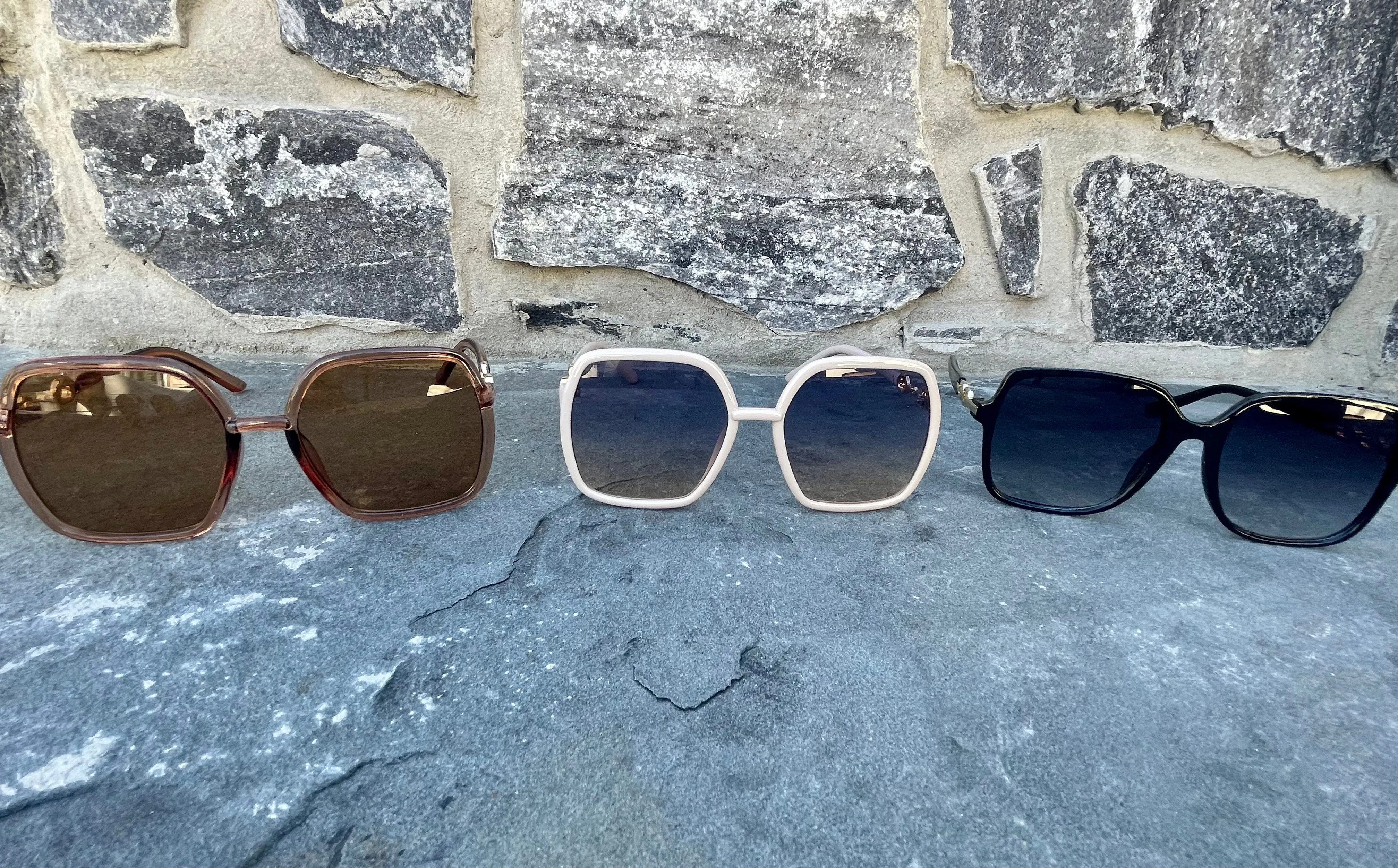 Square Gradient Sunglasses-Camel