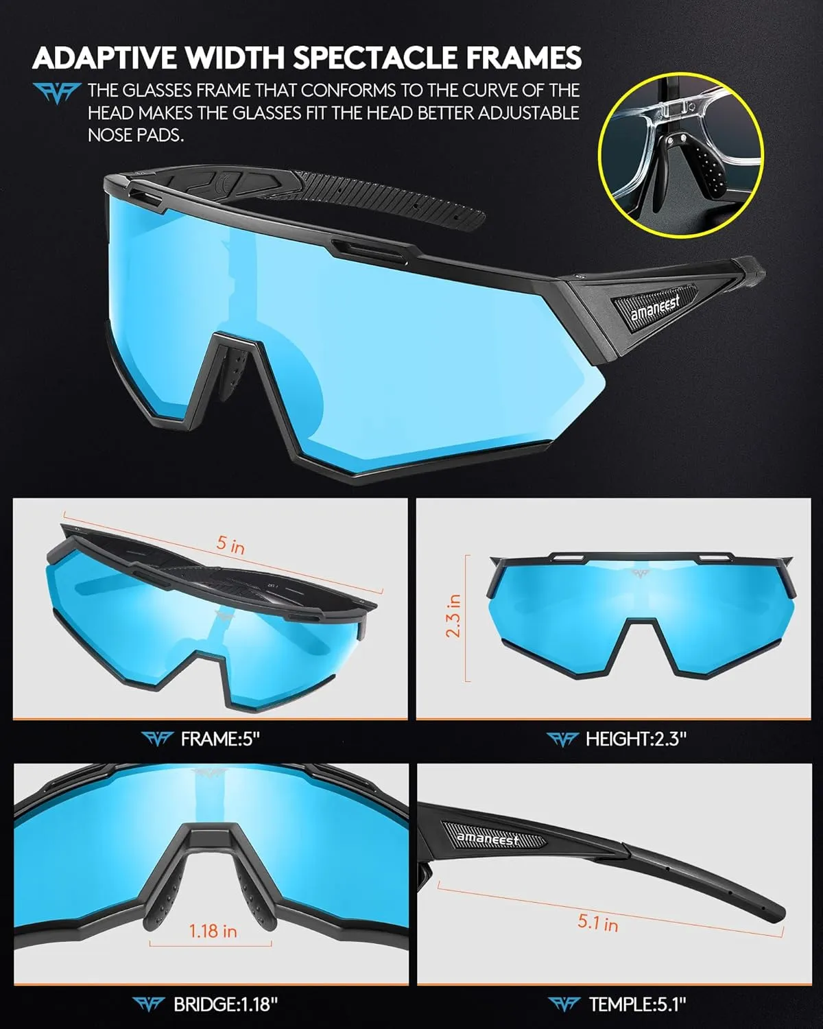 Sunglasses UV Protection Cycling Sunglasses for Men and Women,Impact Resistance Z87.1 for Construction