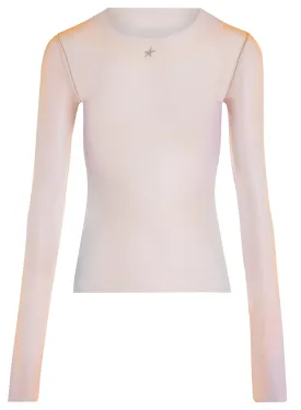 tan gradient-effect long-sleeved top