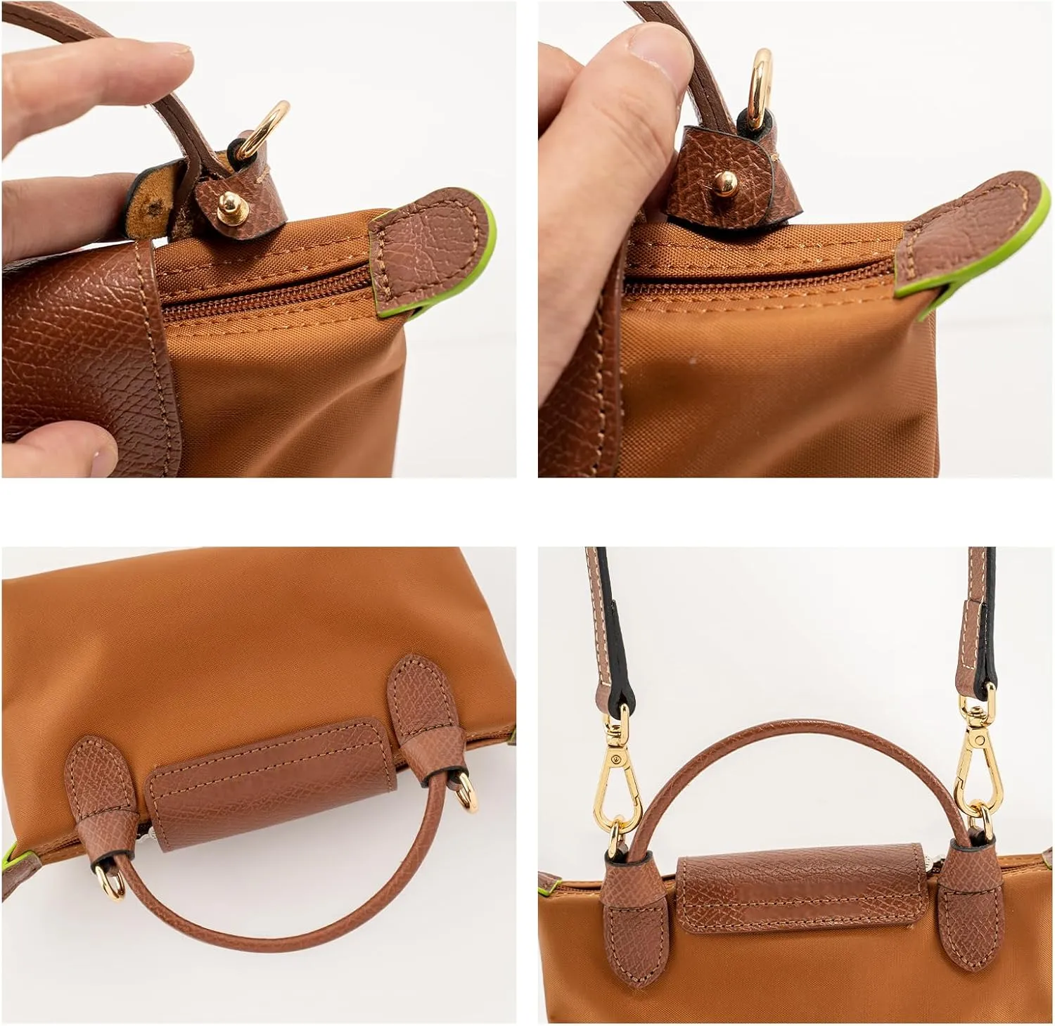 Upgraded Leather Purse Straps for Longchamp Mini Bag Conversion Kit, Bag Shoulder Strap Replacement Crossbody