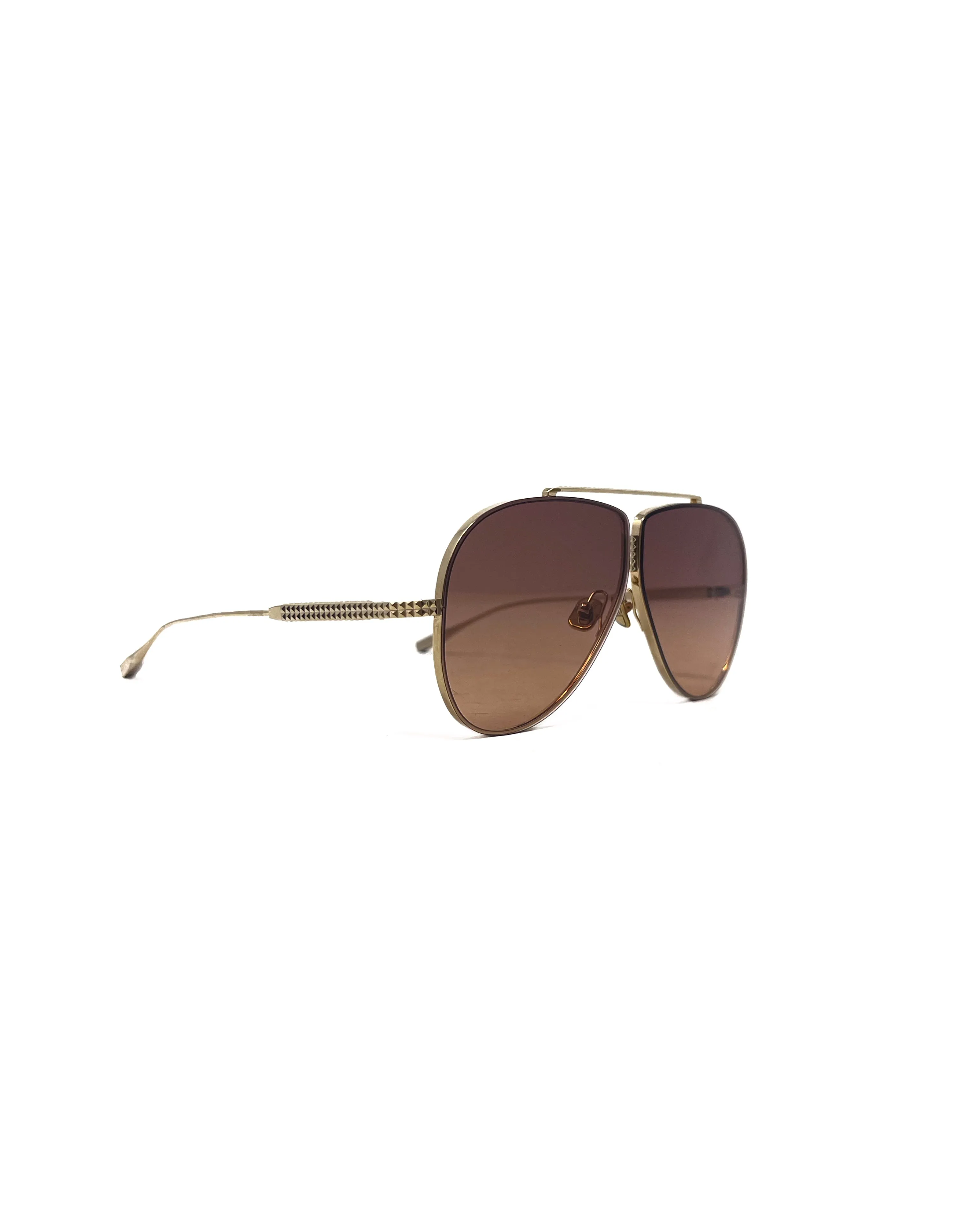 Valentino WWC! '24 XVI Aviator Titanium Stud Sunglasses