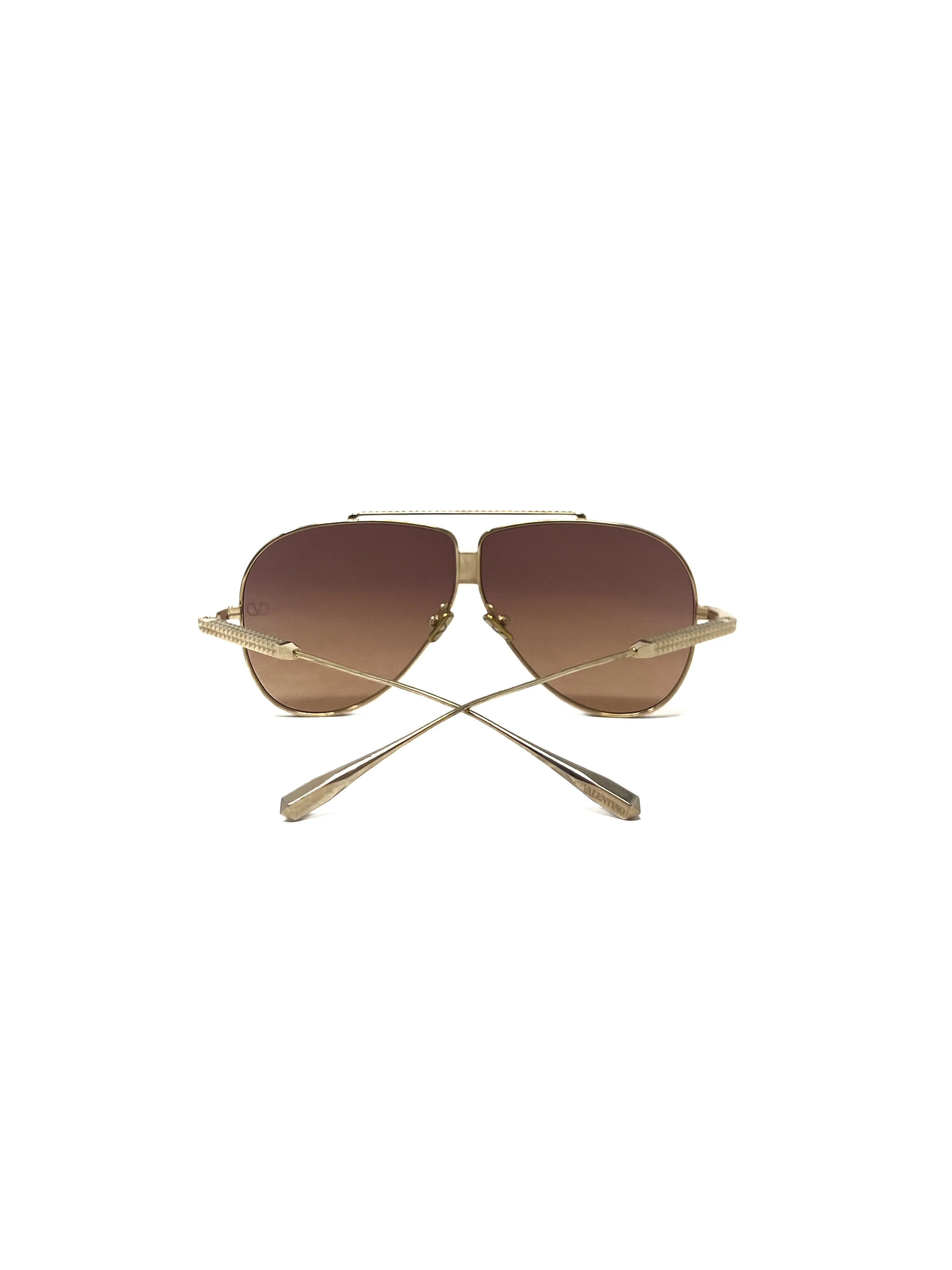 Valentino WWC! '24 XVI Aviator Titanium Stud Sunglasses