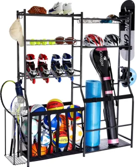 VEVOR Golf Bag Organizer, Golf Bag Storage Rack Stand Holder, Sports Equipment Storage Rack, Golf Storage Organizer for Garage, Sports Gear, Toys Storage Rack Hooks