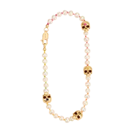 White Pearl Hopes & Dreams Skull Bracelet - 11782