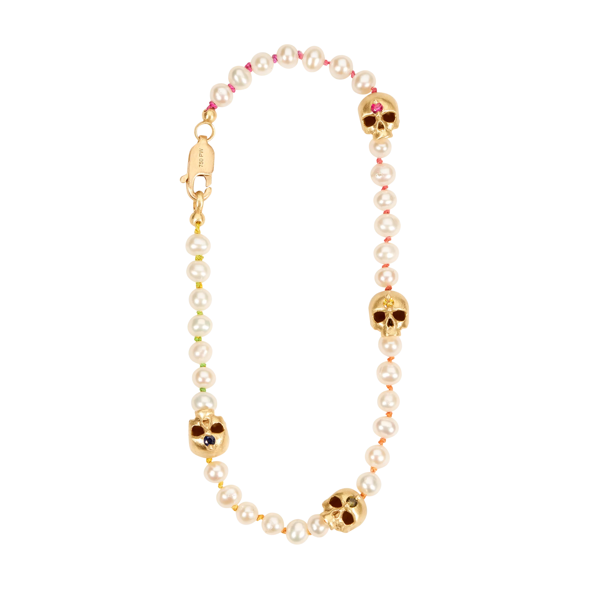 White Pearl Hopes & Dreams Skull Bracelet - 11782