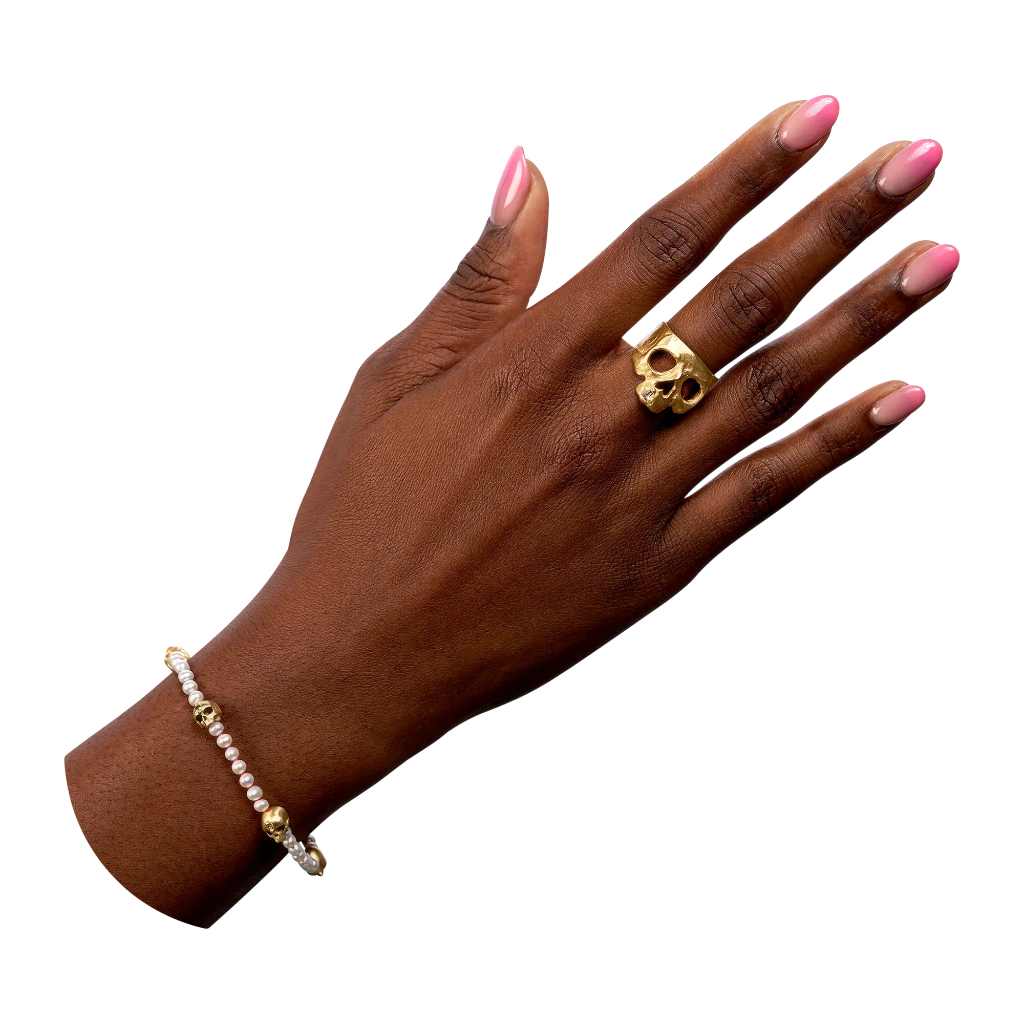 White Pearl Hopes & Dreams Skull Bracelet - 11782