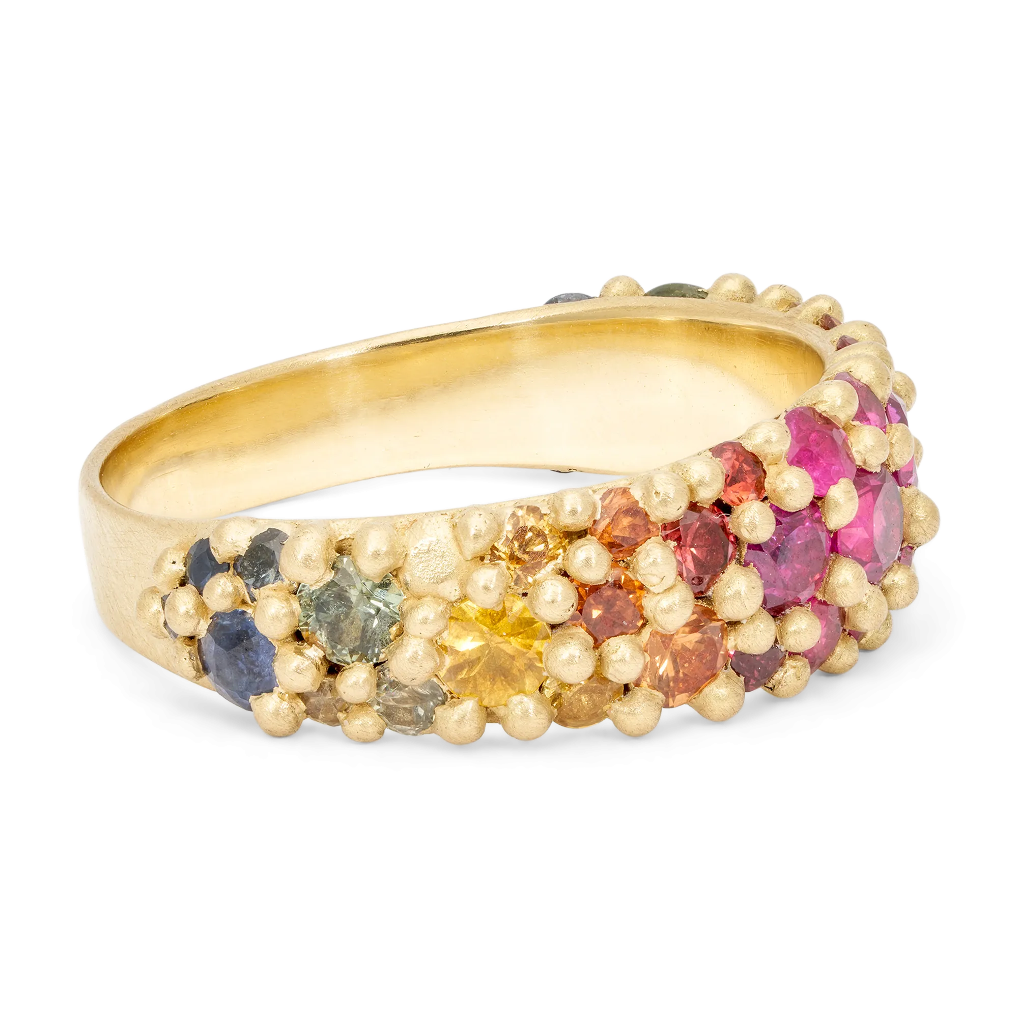 Wide Pink Rainbow River Ring - Size 7.5 - 11710