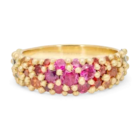 Wide Pink Rainbow River Ring - Size 7.5 - 11710