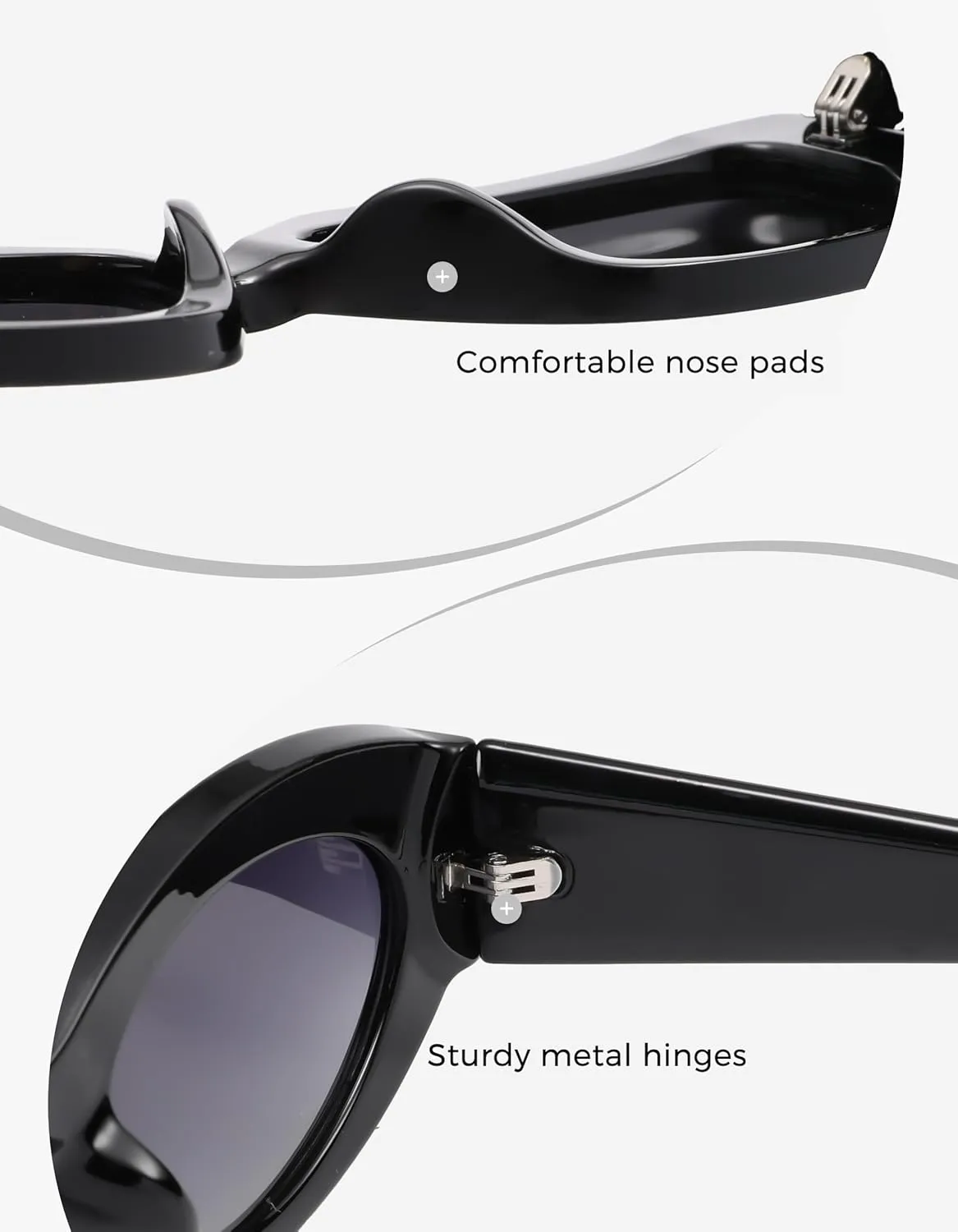 Women Polarized Oval Sunglasses UV400 Protection Retro Trendy Fashion Shades for Driving & Outdoor Wear