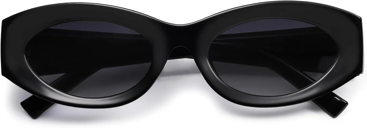 Women Polarized Oval Sunglasses UV400 Protection Retro Trendy Fashion Shades for Driving & Outdoor Wear