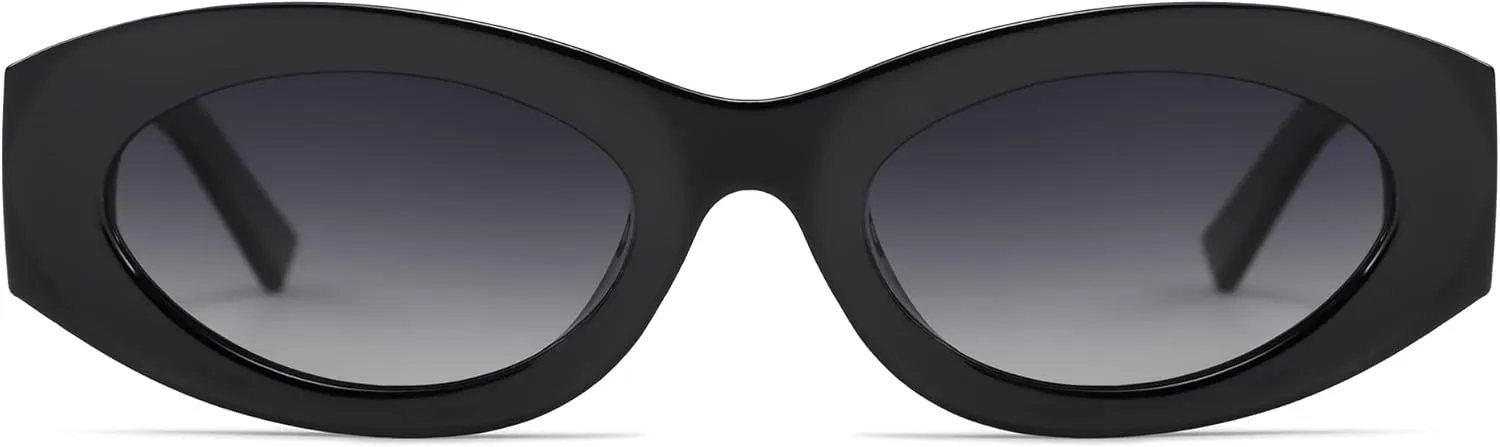 Women Polarized Oval Sunglasses UV400 Protection Retro Trendy Fashion Shades for Driving & Outdoor Wear