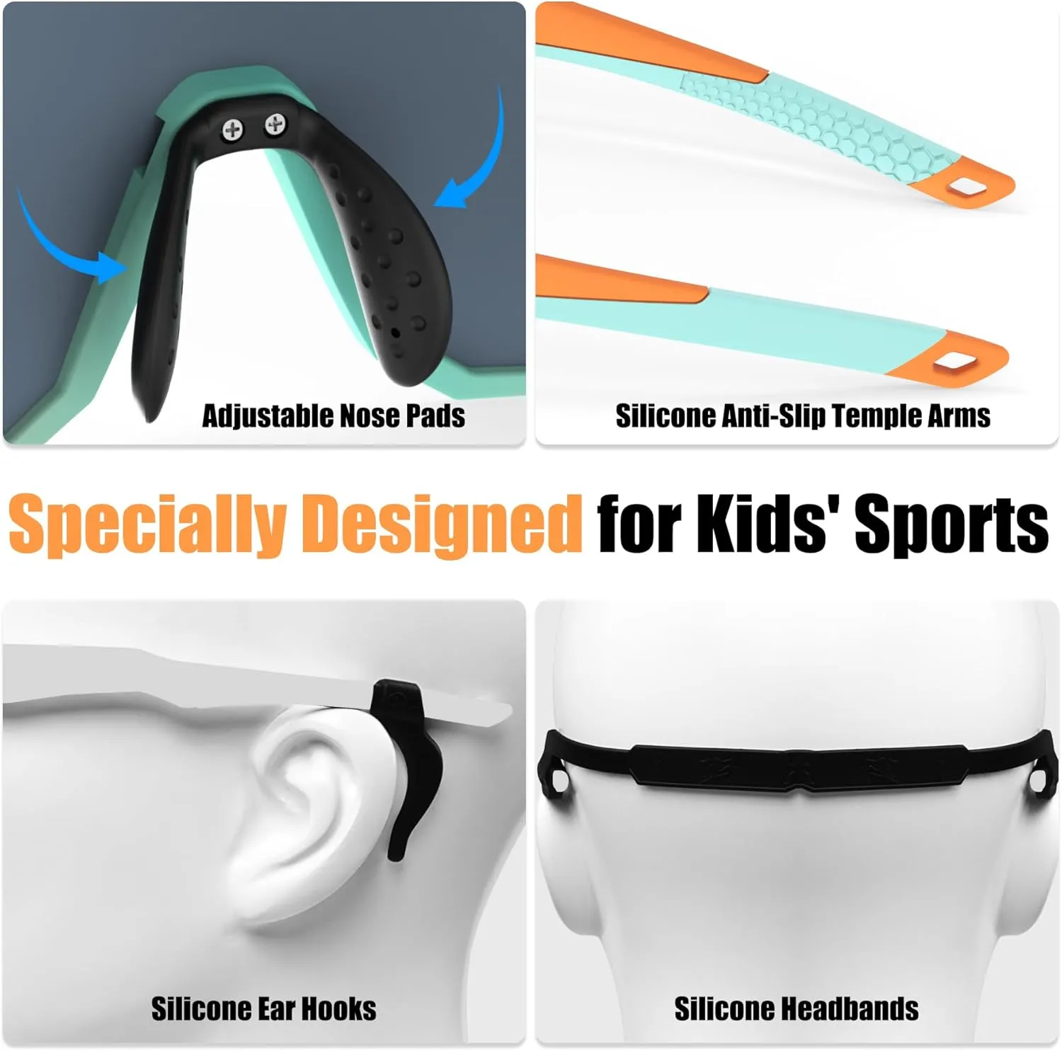 X-TIGER Kids Sunglasses Polarized Youth Baseball Sunglasses for 8-14 boys girls UV400 Sports Softball Cycling Glasses