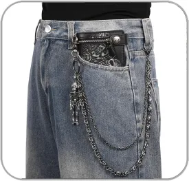 ZEKEE Skeleton Wallet Chain Biker Jean Pocket Chain Unisex Pant Trouser Skull Chain for Men